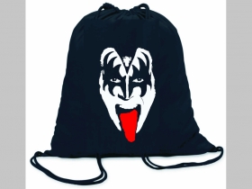 Kiss ľahké sťahovacie vrecko ( batoh / vak ) s čiernou šnúrkou, 100% bavlna 100 g/m2, rozmery cca. 37 x 41 cm